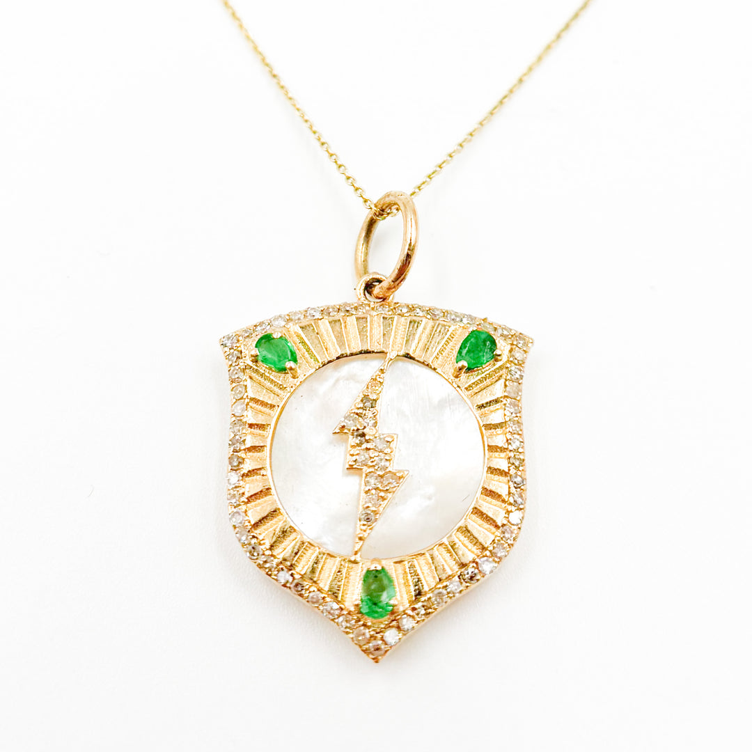 Buy  14K Solid Gold Shield Pendant