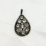 Load image into Gallery viewer, DSP03. Diamond Sterling Silver Tear Drop Shape Pendant with Gemstone
