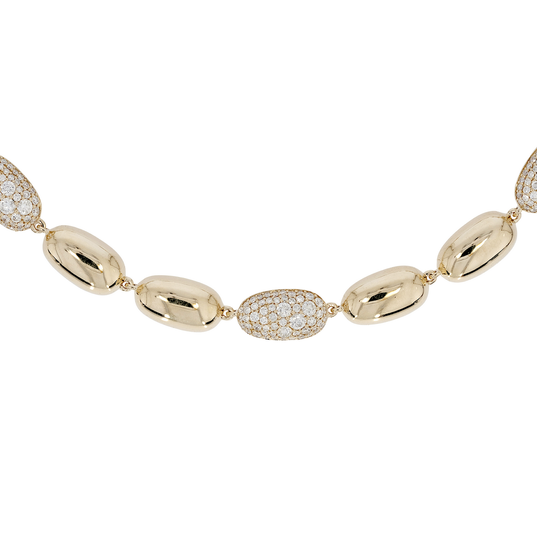 NFQ72701. 14K Solid Gold Diamond Fancy Necklace