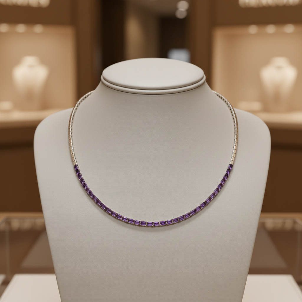 CN97277PS5X3. 14K Solid Gold Pink Sapphire Gemstone Necklace
