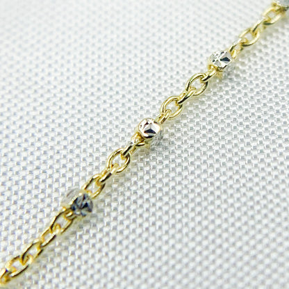 14K Solid Gold Satellite Chain