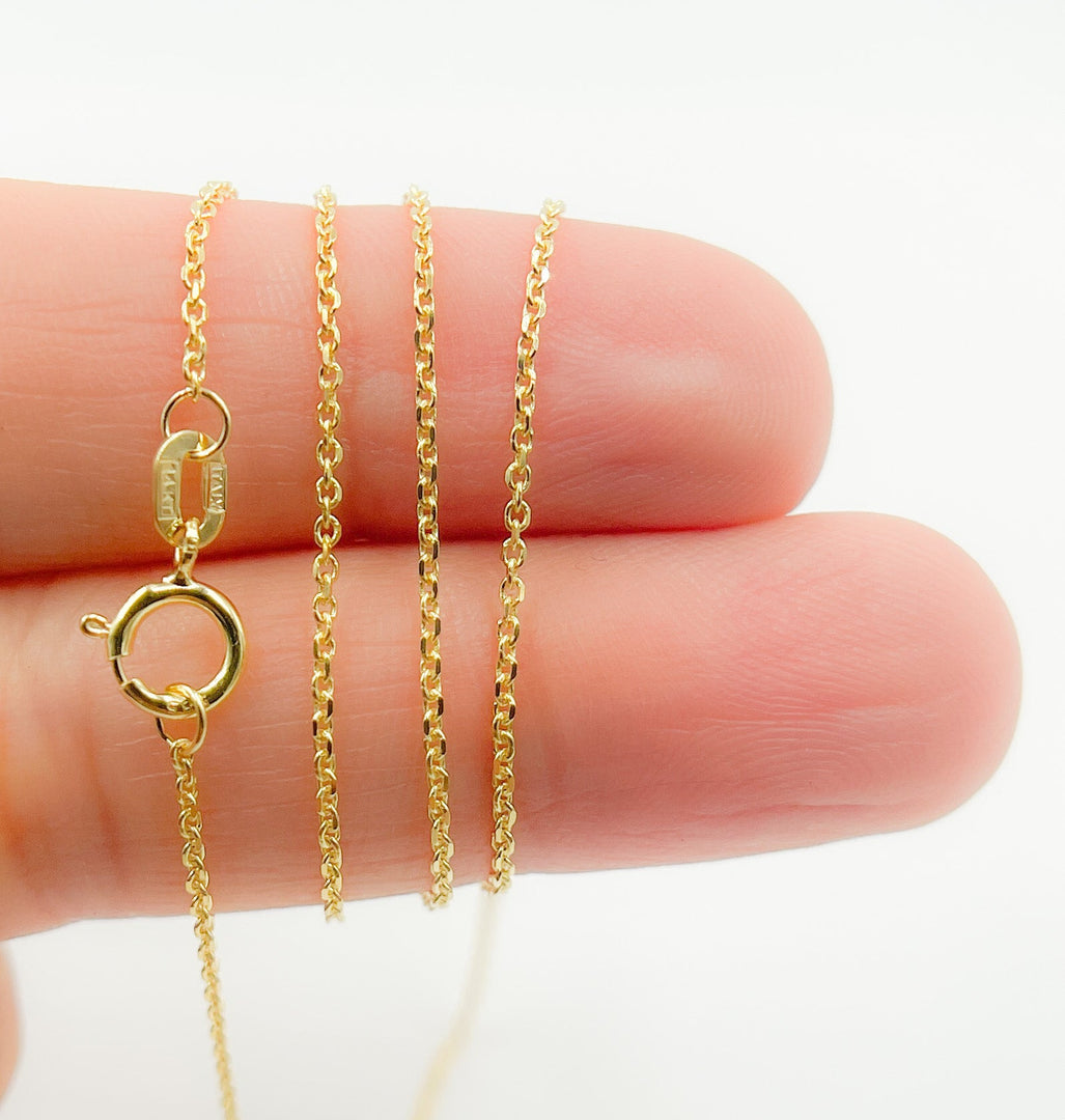 030KFS. 14K Solid Gold Cable Chain