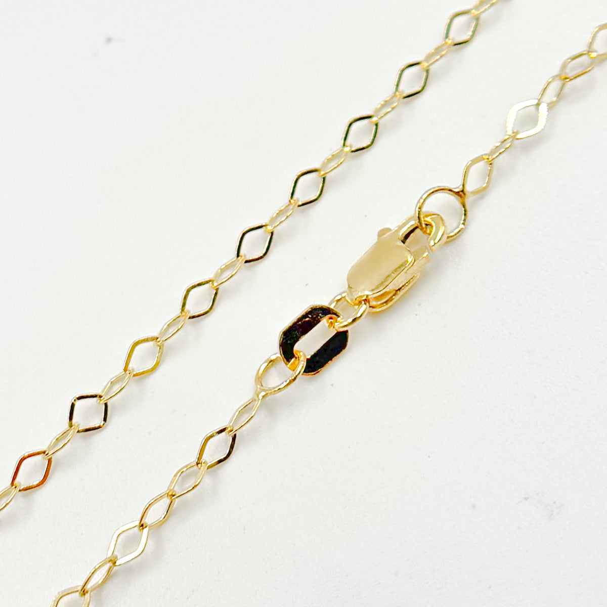 14K Gold Rhomb Link Necklace
