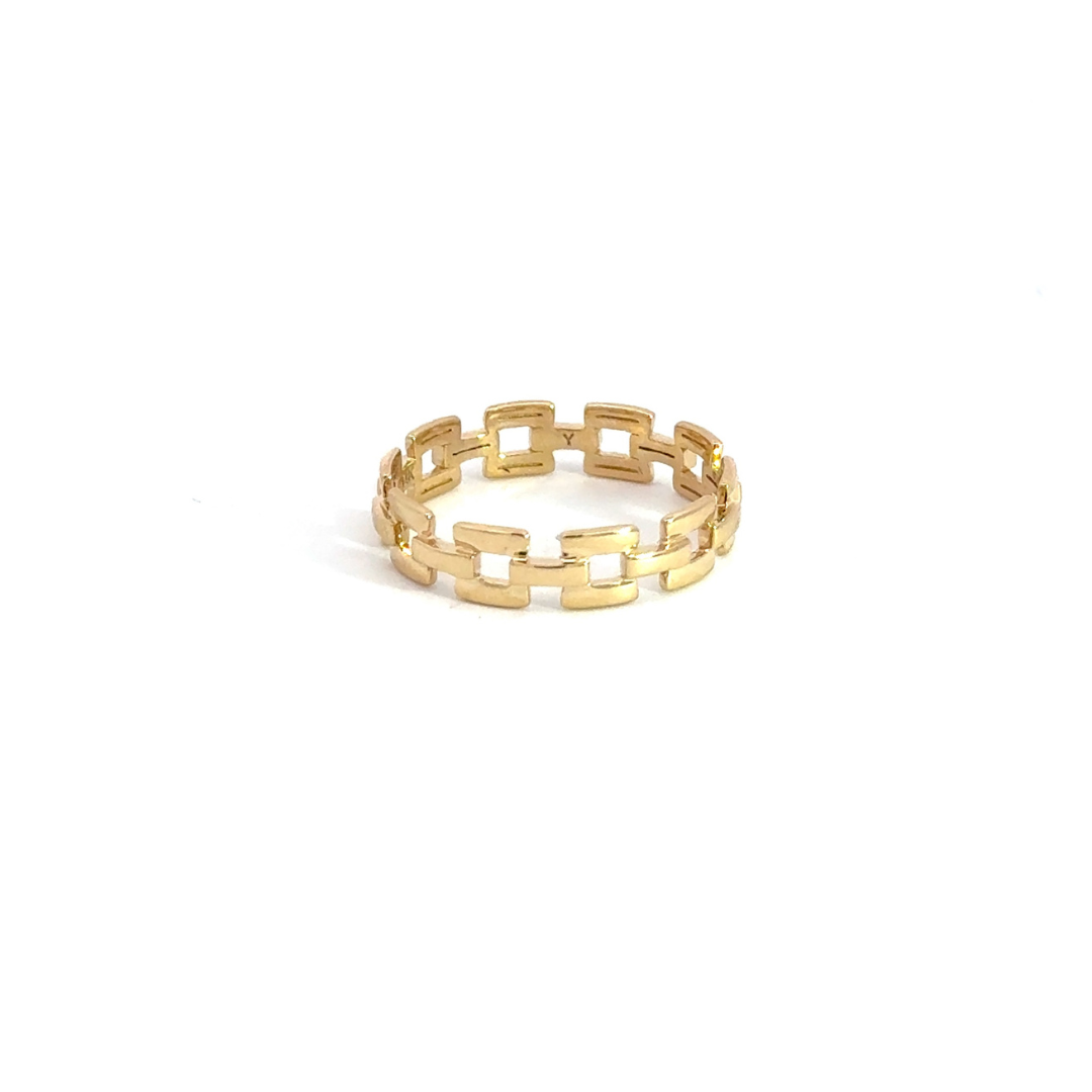 14k Solid Gold Chain Ring. RAZ01580