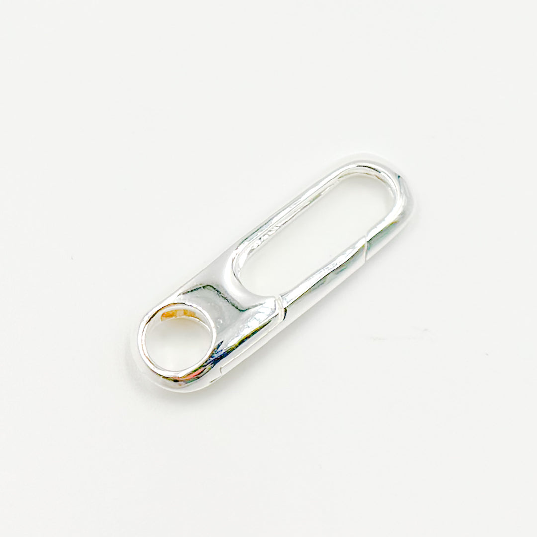 White Sterling Silver Oval Clasp