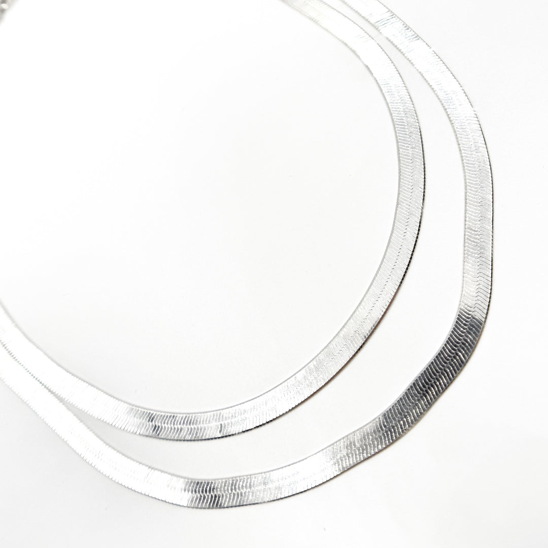 Sterling Silver 4.3mm Herringbone Necklaces