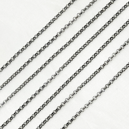 Buy Now Oxidized 925 Sterling Silver Rolo Chain