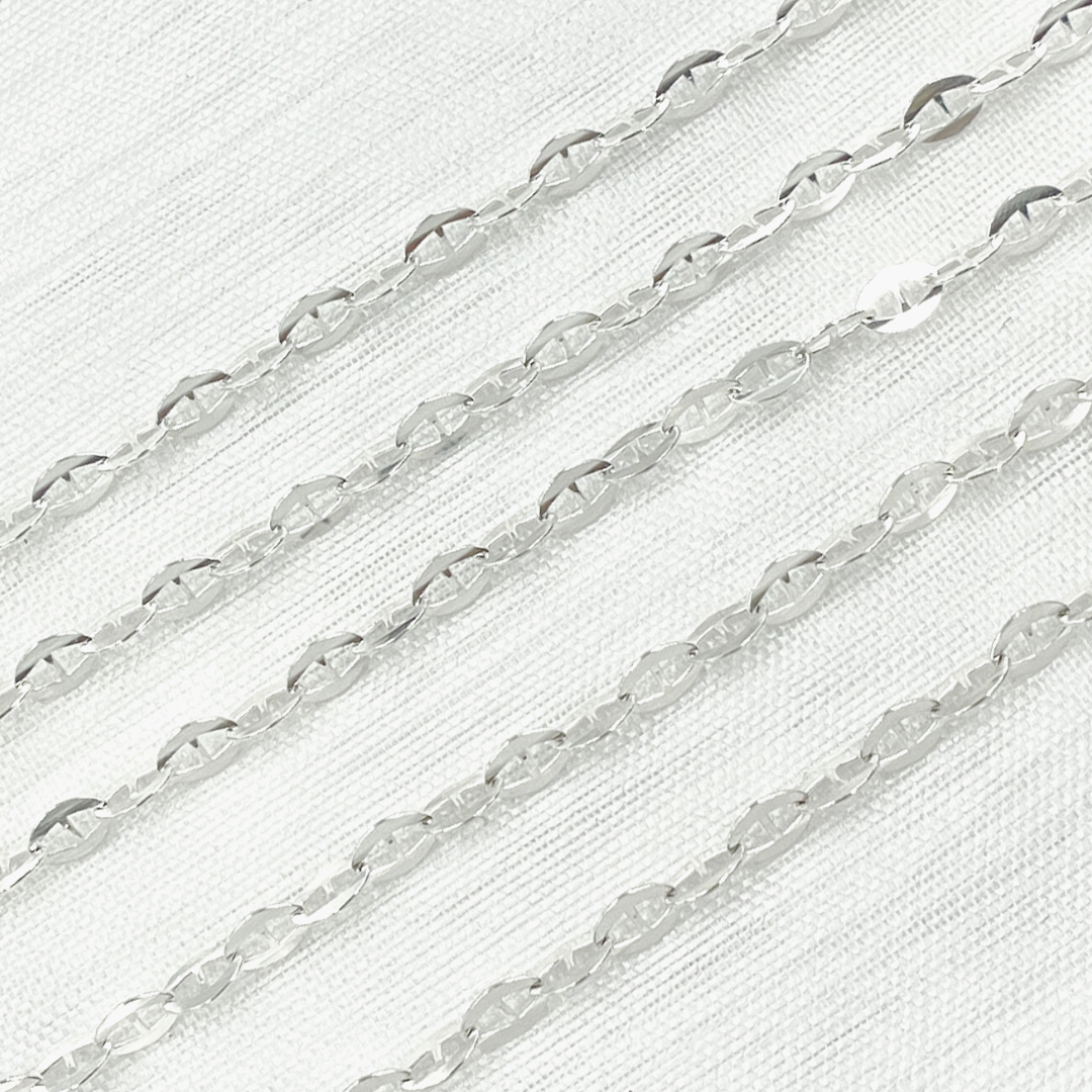 925 Sterling Silver Flat Marina Link Chain. Z51SS