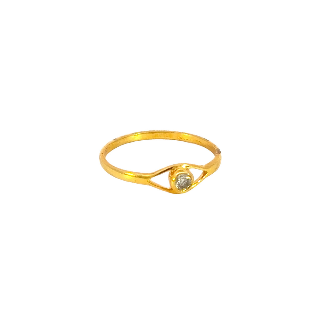 14k Solid Gold Diamond Eye Ring. GDR34