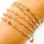 Strawberry Quartz Gold Plated Chain