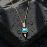 Load image into Gallery viewer, CP97495. 14K Solid Gold Diamond and Gemstone Geometric Pendant