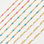 Load image into Gallery viewer, V269ENGF. 14K Gold Filled Enamel Marina Link Chains
