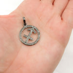 Load image into Gallery viewer, DC309. Diamond Sterling Silver Round Sagittarius Zodiac Pendant
