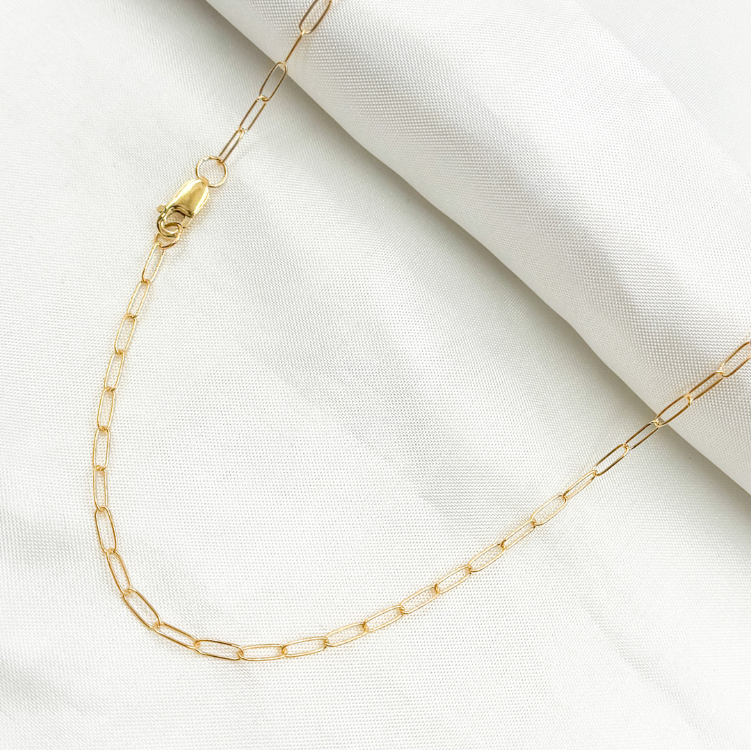 1606Necklace. 14K Gold-Filled Smooth Paperclip Finished Necklace.