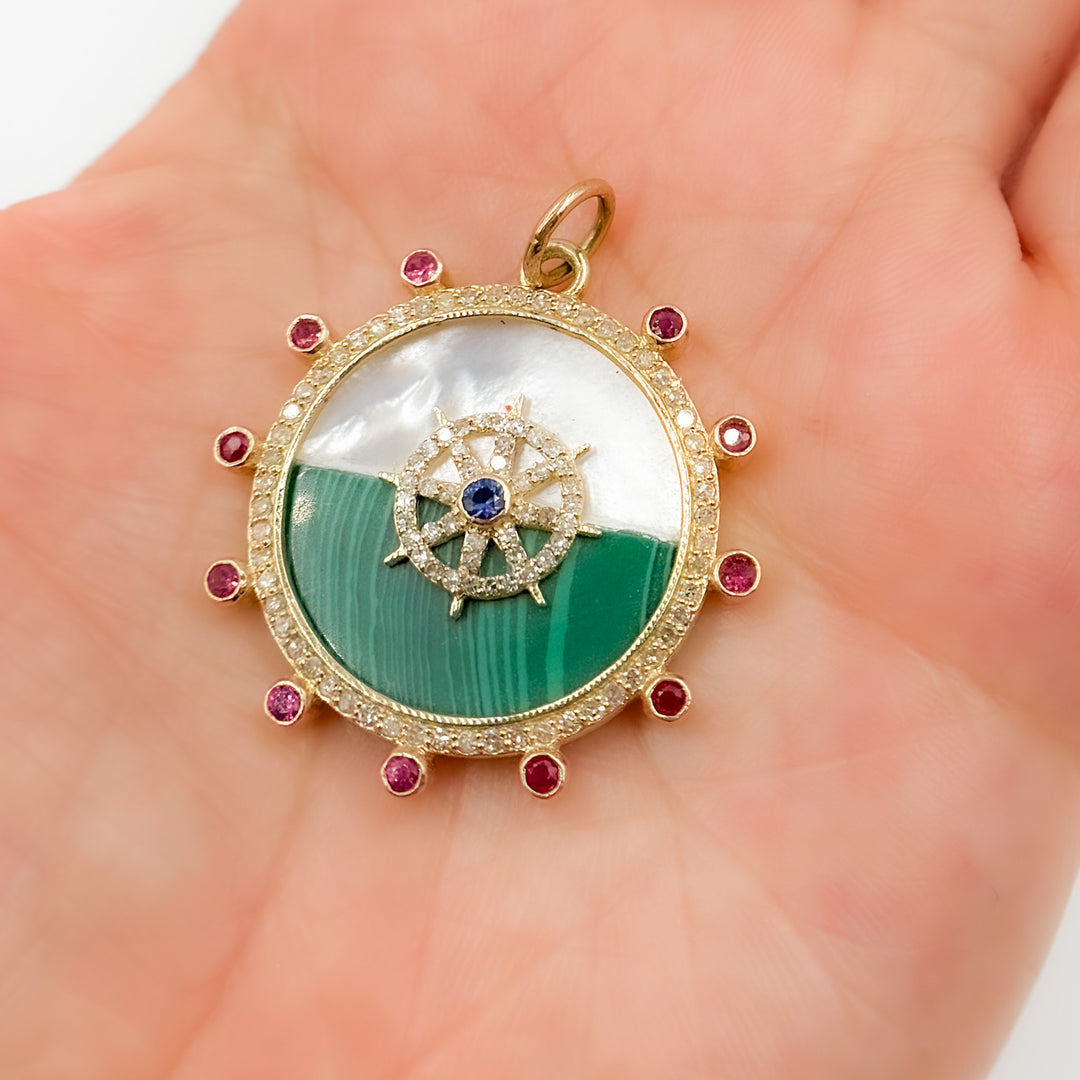 14K Gold Round Pendant