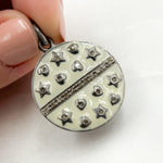 Load image into Gallery viewer, DP505A. Diamond Sterling Silver Round Enamel Pendant
