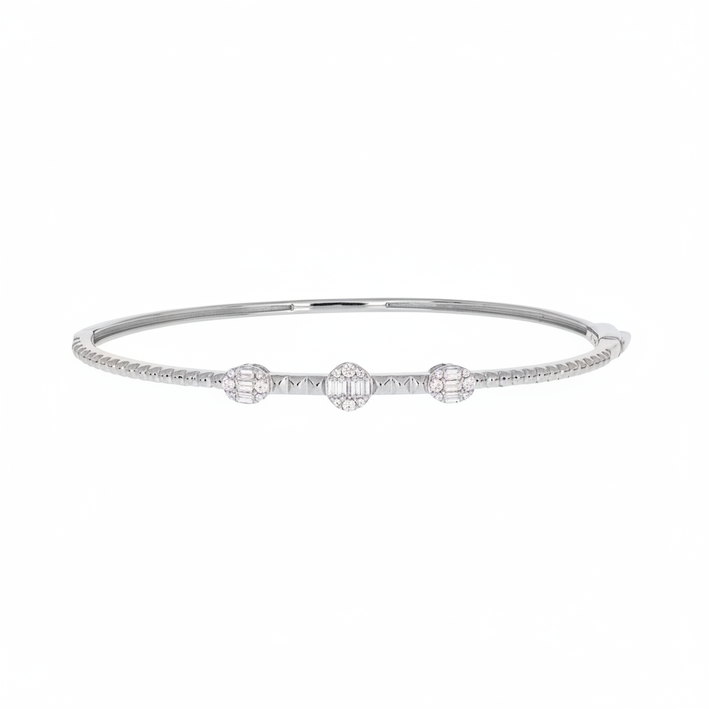 BND68392. 14K Solid Gold Diamond Bangle