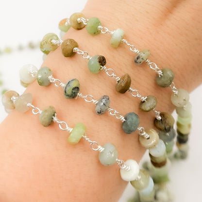 Buy Peruvian Opal Sterling Silver Wire Chain