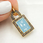 Load image into Gallery viewer, DC057A. Diamond Sterling Silver Lock Enamel Pendant
