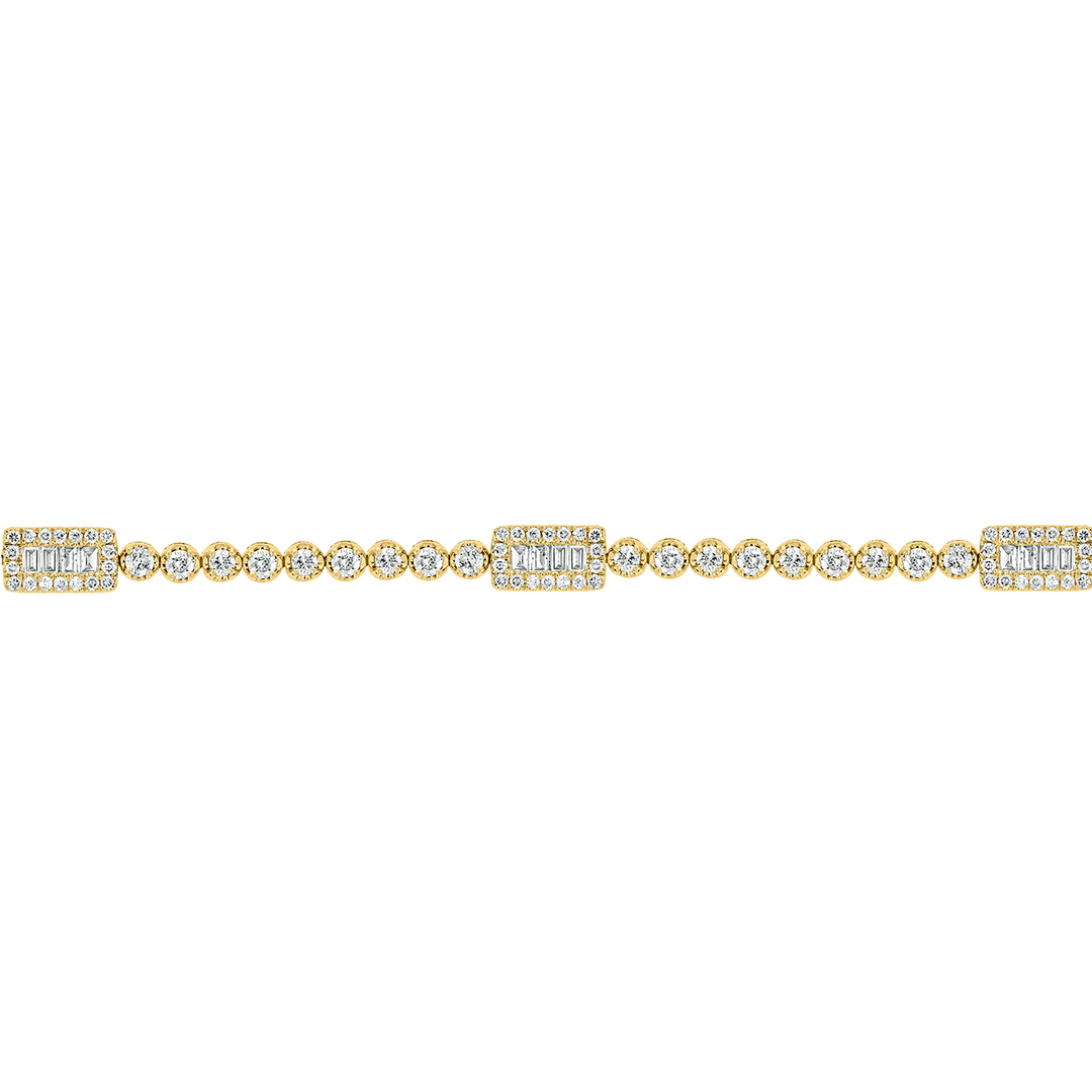 BFO60910. 14K Solid Gold Diamond Tennis Bracelet