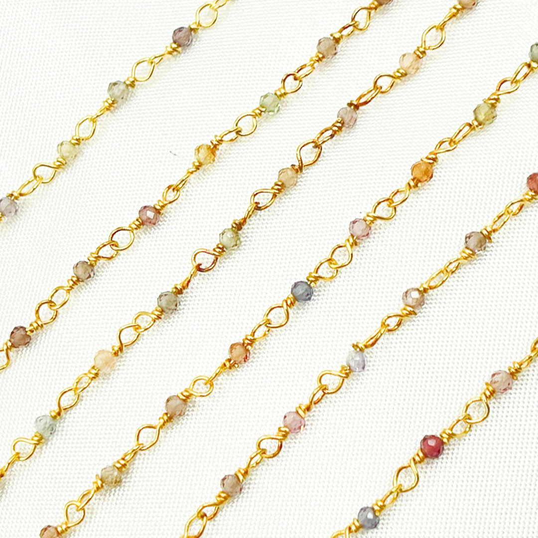 SAP4. Tundu Sapphire Gold Plated Wire Chain