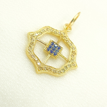 Load image into Gallery viewer, 14K Solid Gold Diamond Charm. Available in (Ruby &amp; Blue Sapphire). GDP273
