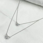 Load image into Gallery viewer, 14K Solid White Gold Diamond Heart Necklace. NFJ71524
