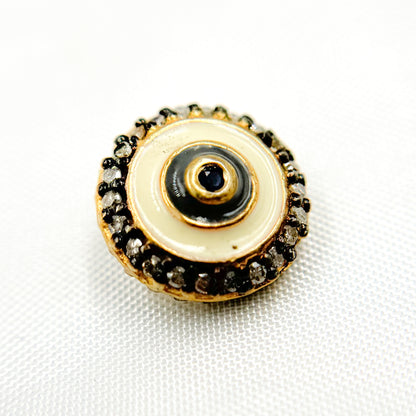 Buy now  Diamond Sterling Silver Round Enamel Bead with Gemstone