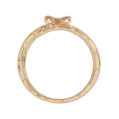 14K Solid Gold Diamond Multi-Row Flower Ring.