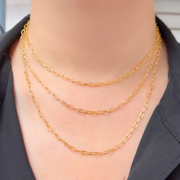 14K Gold-Filled Smooth Paperclip Necklace