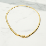 Load image into Gallery viewer, 420CCTDBRA8. 14K Solid Gold Flat Snake Necklace