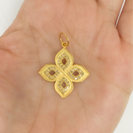 Load image into Gallery viewer, 14K Solid Gold Diamond Flower Shape Pendant. GDP101
