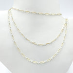 Load image into Gallery viewer, XM/1931K/SP. 14K Gold Filled and Sterling Silver Knurled Link Chain – Long &amp; Short Pattern