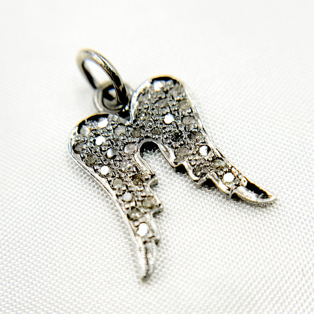 DC386. Diamond Sterling Silver Wings Charm