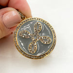 Load image into Gallery viewer, DP569A. Diamond Sterling Silver Round Enamel Pendant
