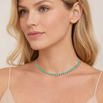 Load image into Gallery viewer, NFP72500TQ. 14K Solid Gold Diamond and Turquoise Fancy Necklace