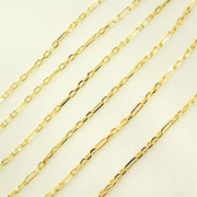  14K Solid Yellow Gold Diamond Cut Cable Link Chain