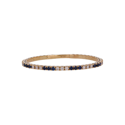BNM68560. 14K Solid Yellow Gold Diamond and Gemstone Bangle