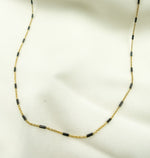 Load image into Gallery viewer, Gold Plated 925 Sterling Silver Chain with Black Rhodium Tubes. 21Necklace
