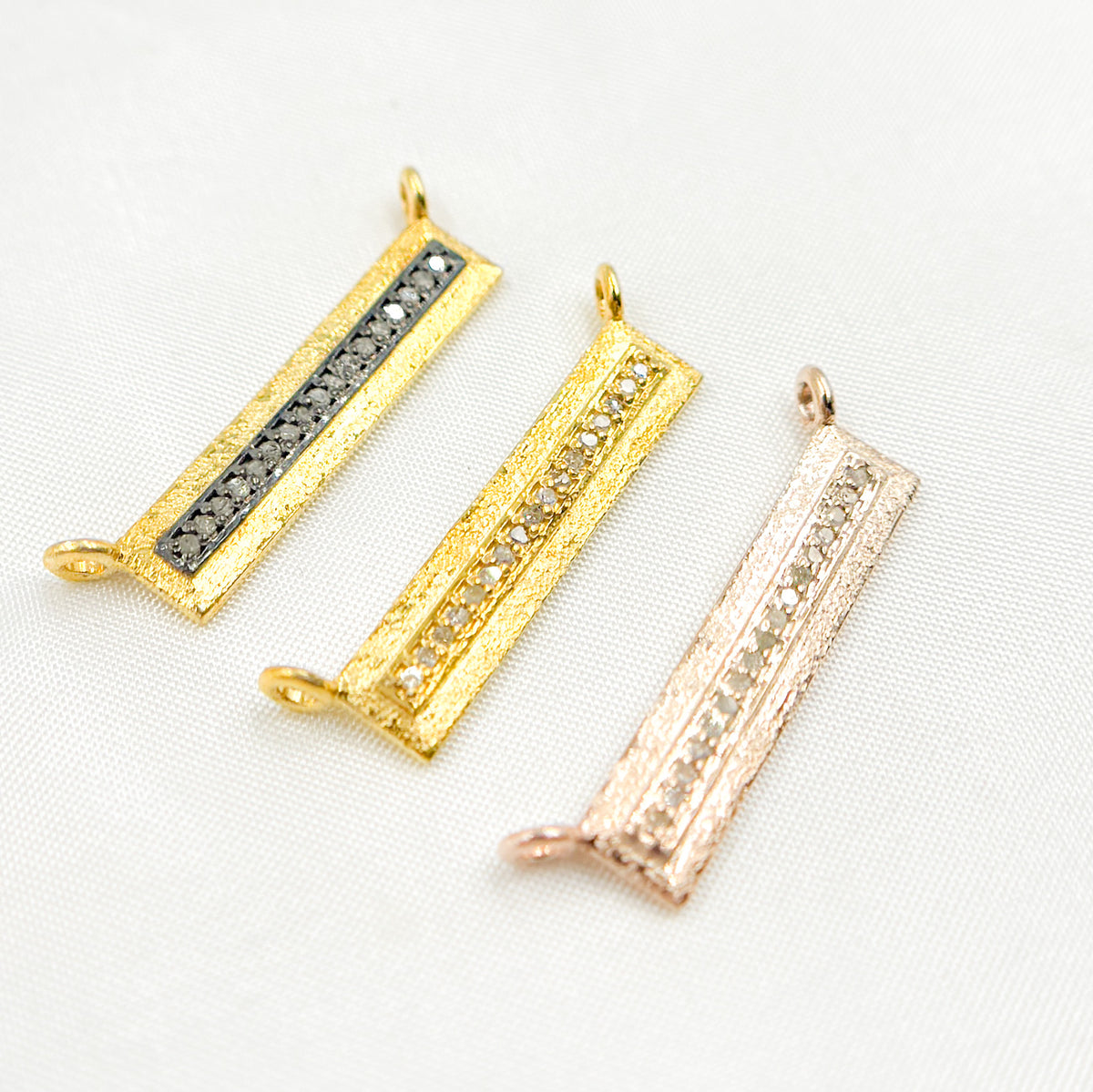 DC222. Diamond Sterling Silver Rectangle Pendant