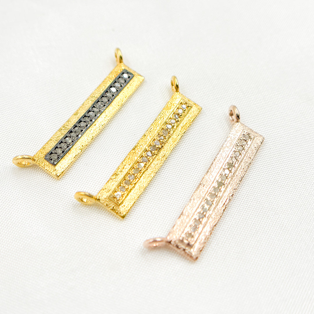 DC222. Diamond Sterling Silver Rectangle Pendant
