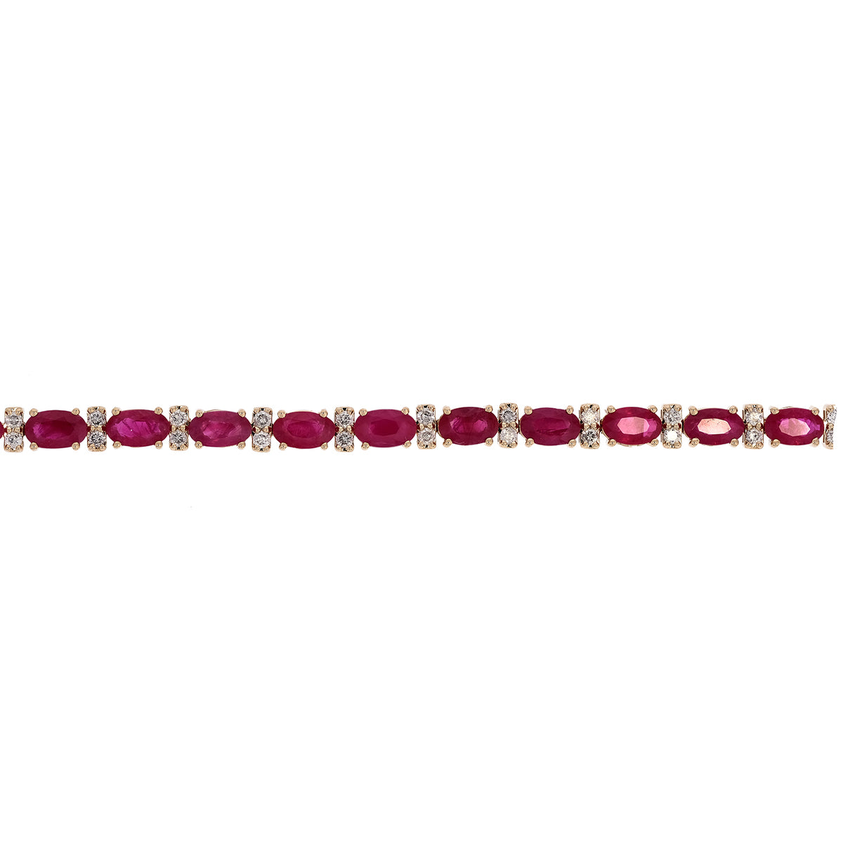 CB97294RU5X3. 14k Solid Gold Diamond and Ruby Bracelet