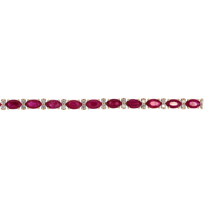 CB97294RU5X3. 14k Solid Gold Diamond and Ruby Bracelet