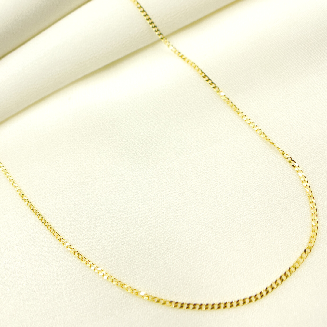 040GMBG2T2A8L001. 14K Solid Yellow Gold Flat Curb Chain