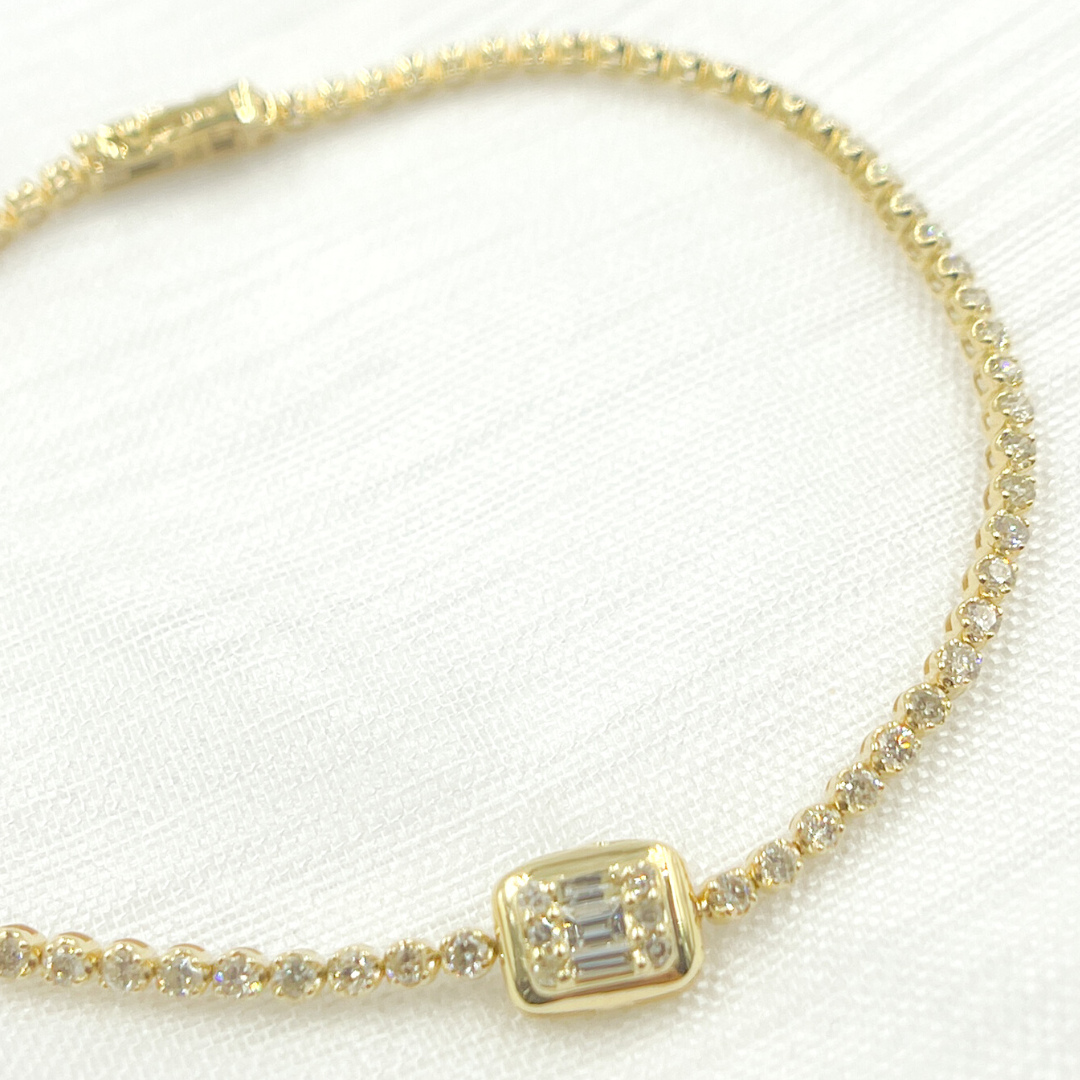 14k Solid Gold Diamond Bracelet. TJ0017