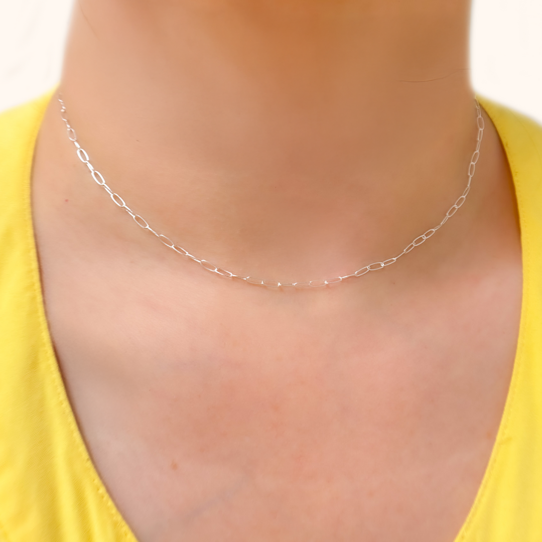 Buy Now Sterling Silver Smooth Paperclip Necklace