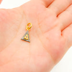 Load image into Gallery viewer, DC454. Diamond Sterling Silver Triangle Charm with Gemstone
