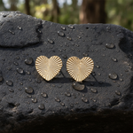 Load image into Gallery viewer, EFZ53562. 14K Solid Gold Heart Studs Earrings
