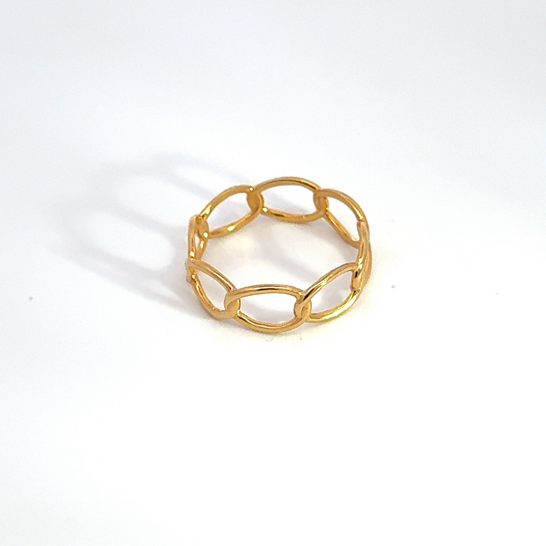 14k Solid Gold Chain Ring. GDR219