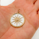 Load image into Gallery viewer, 14K Solid Gold Round Sun Pendant